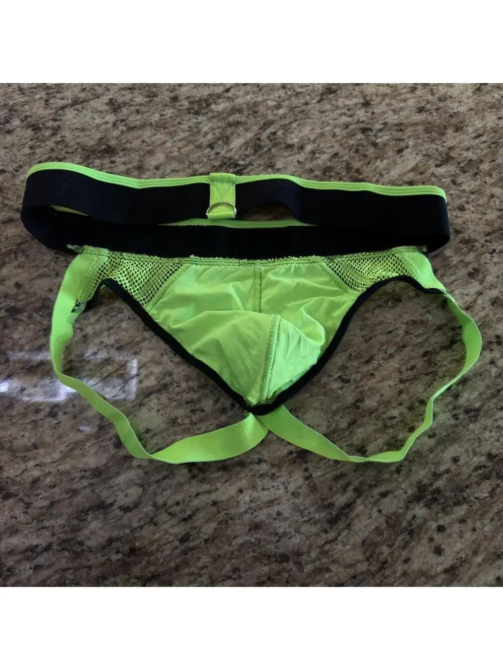 Breedwell neon green nylon & spandex jockstrap in XL #athletic #performance